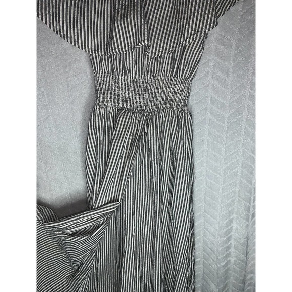 Zara Stripe Ruffled Off Shoulder Dress - Picture 2 of 2